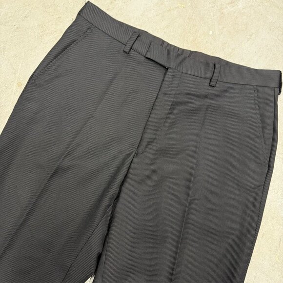Givenchy Paris Dress Pants Micro-Stripe Wool Trousers Black 34x28 - Picture 2 of 9